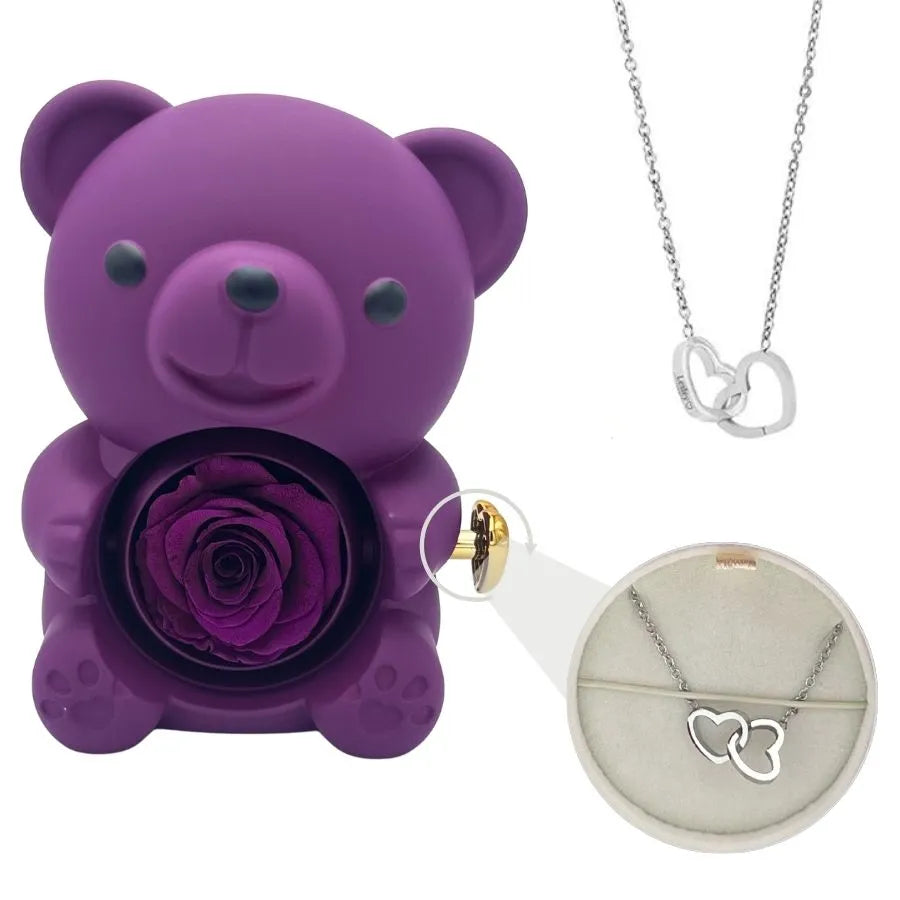 Eternal Teddy Bear &amp; Personalized Necklace